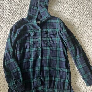 L.L. Bean Green and Navy Plaid Jacket